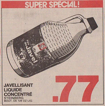 Publicité pour de l’eau de Javel